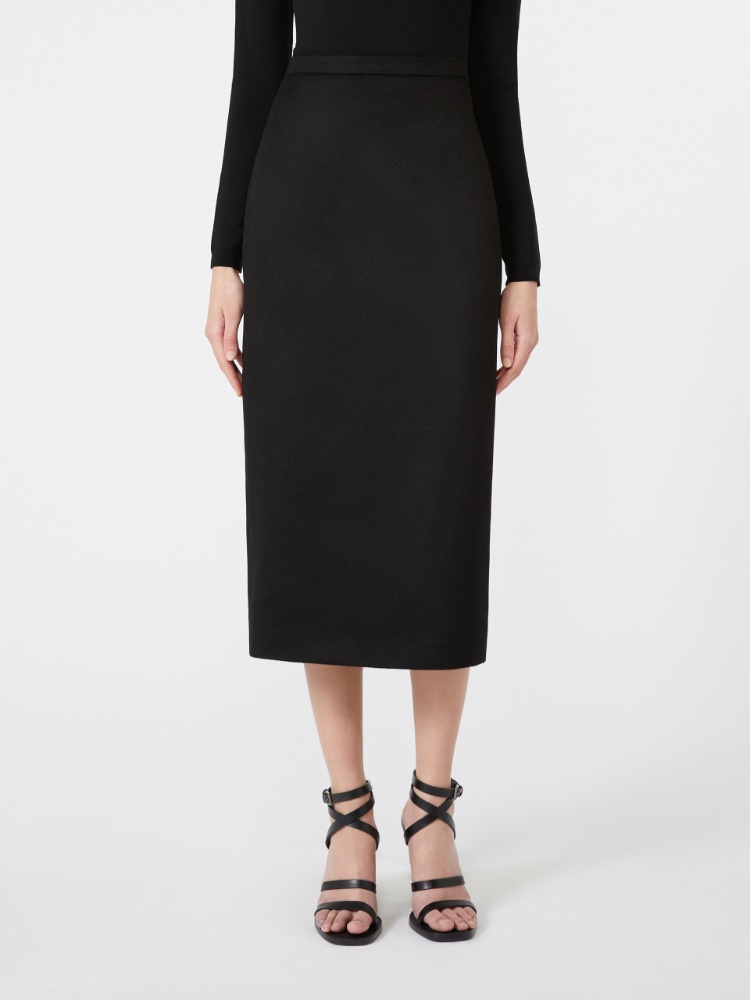 Sable-look camel pencil skirt - BLACK - Max Mara - 2