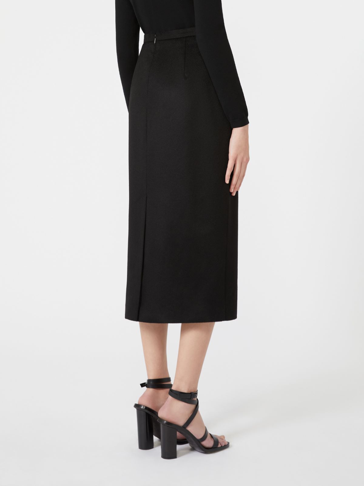 Sable-look camel pencil skirt - BLACK - Max Mara - 3