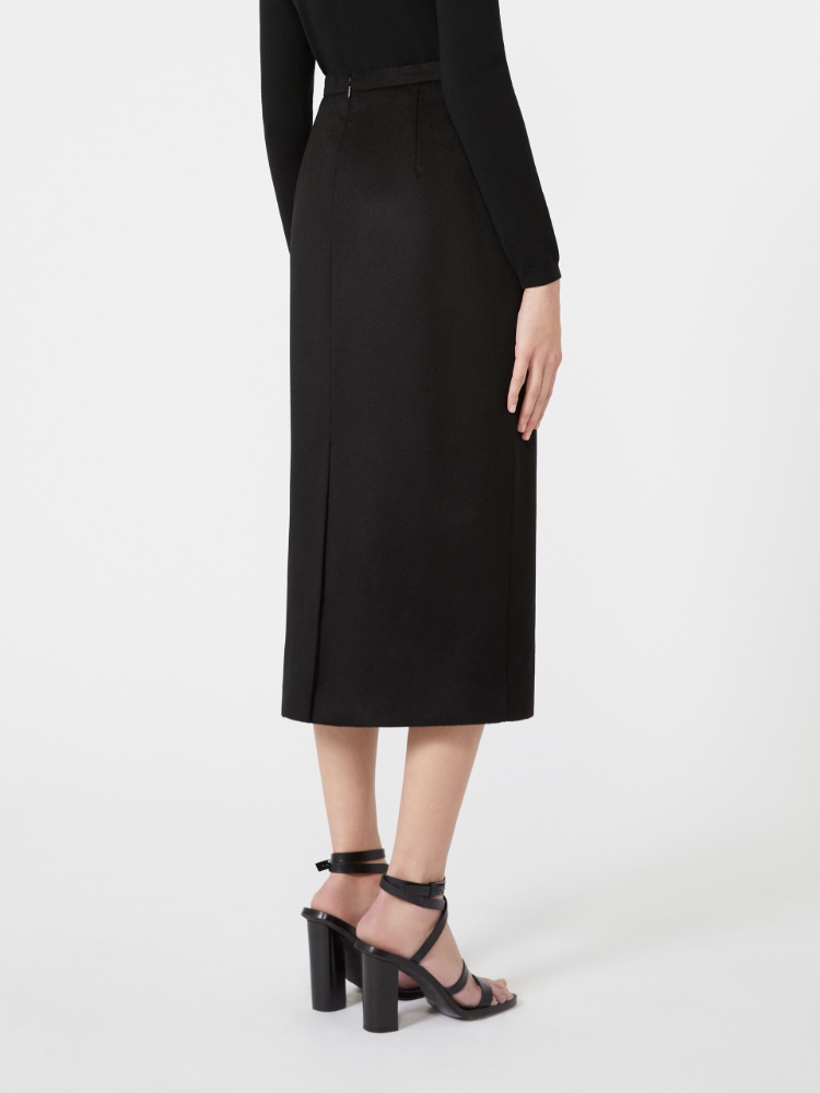 Sable-look camel pencil skirt - BLACK - Max Mara - 3