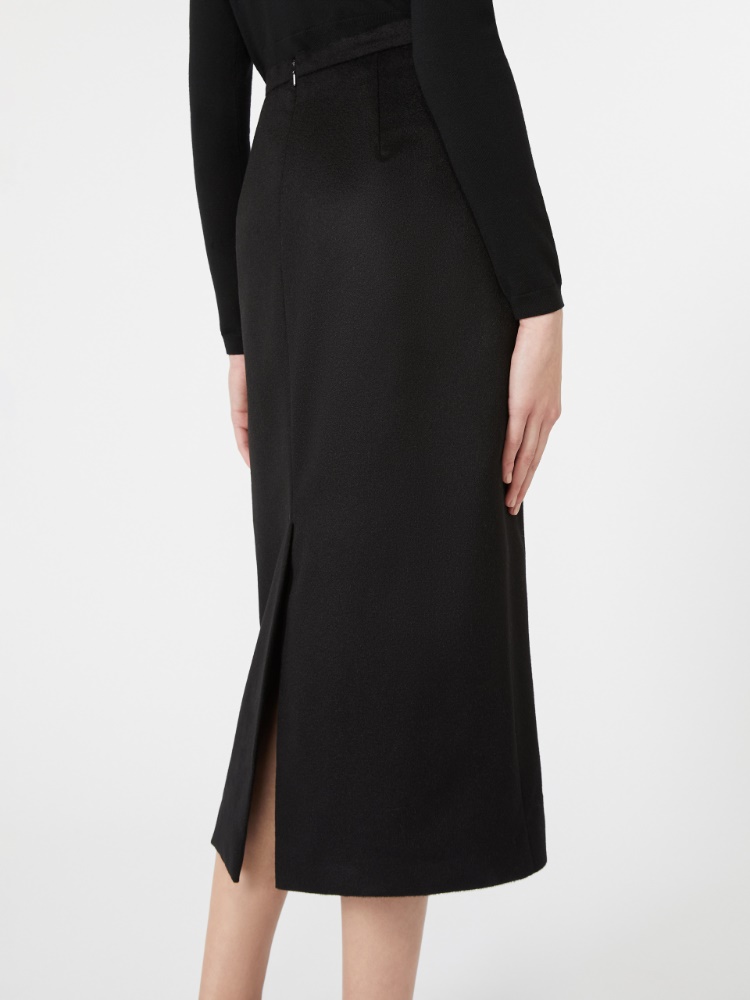Sable-look camel pencil skirt - BLACK - Max Mara - 4
