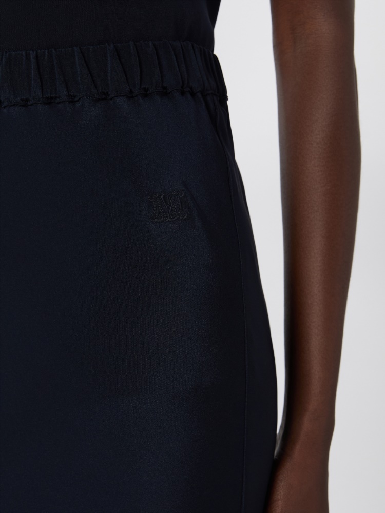 Long, silk crêpe de Chine skirt - ULTRAMARINE - 4