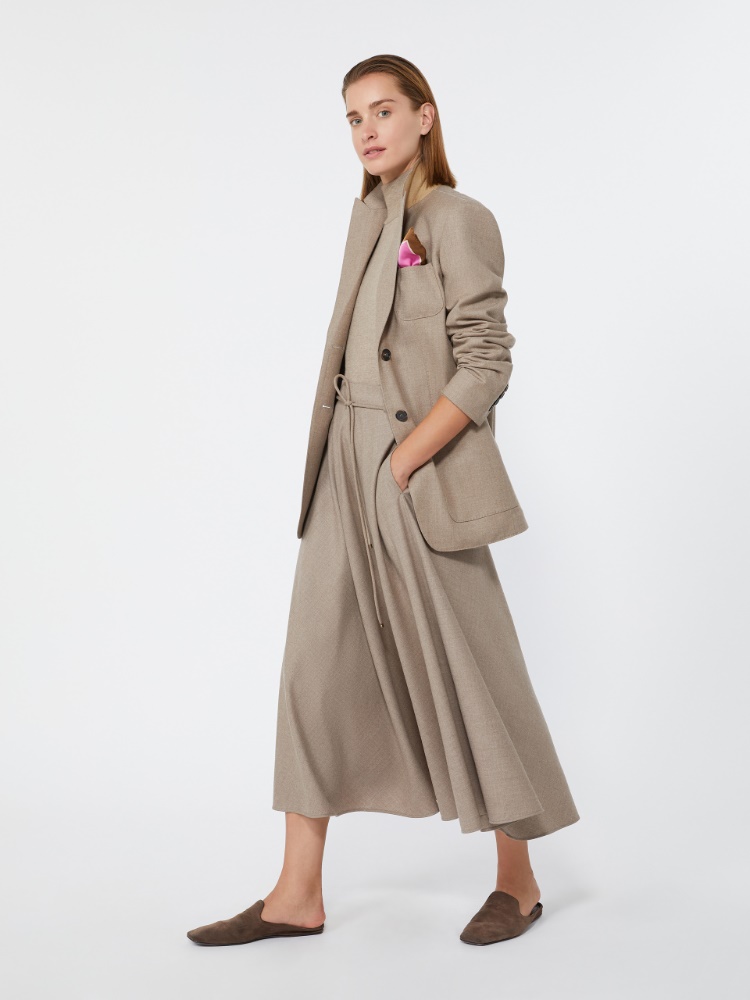 Flared cashmere foule skirt - SAND - Max Mara