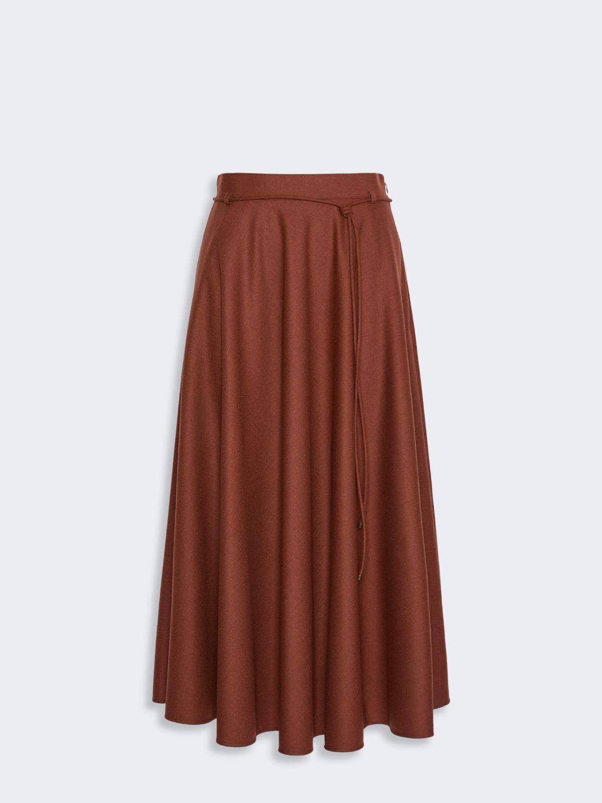 Flared cashmere foule skirt - BRICK RED - Max Mara - 5