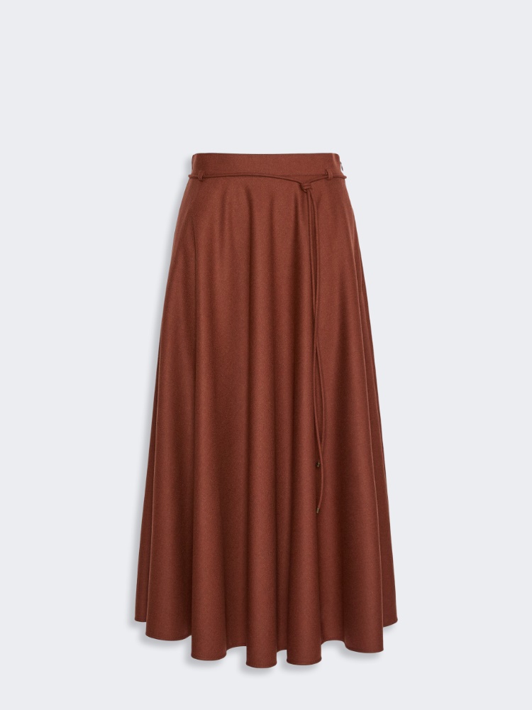 Flared cashmere foule skirt - BRICK RED - Max Mara - 5