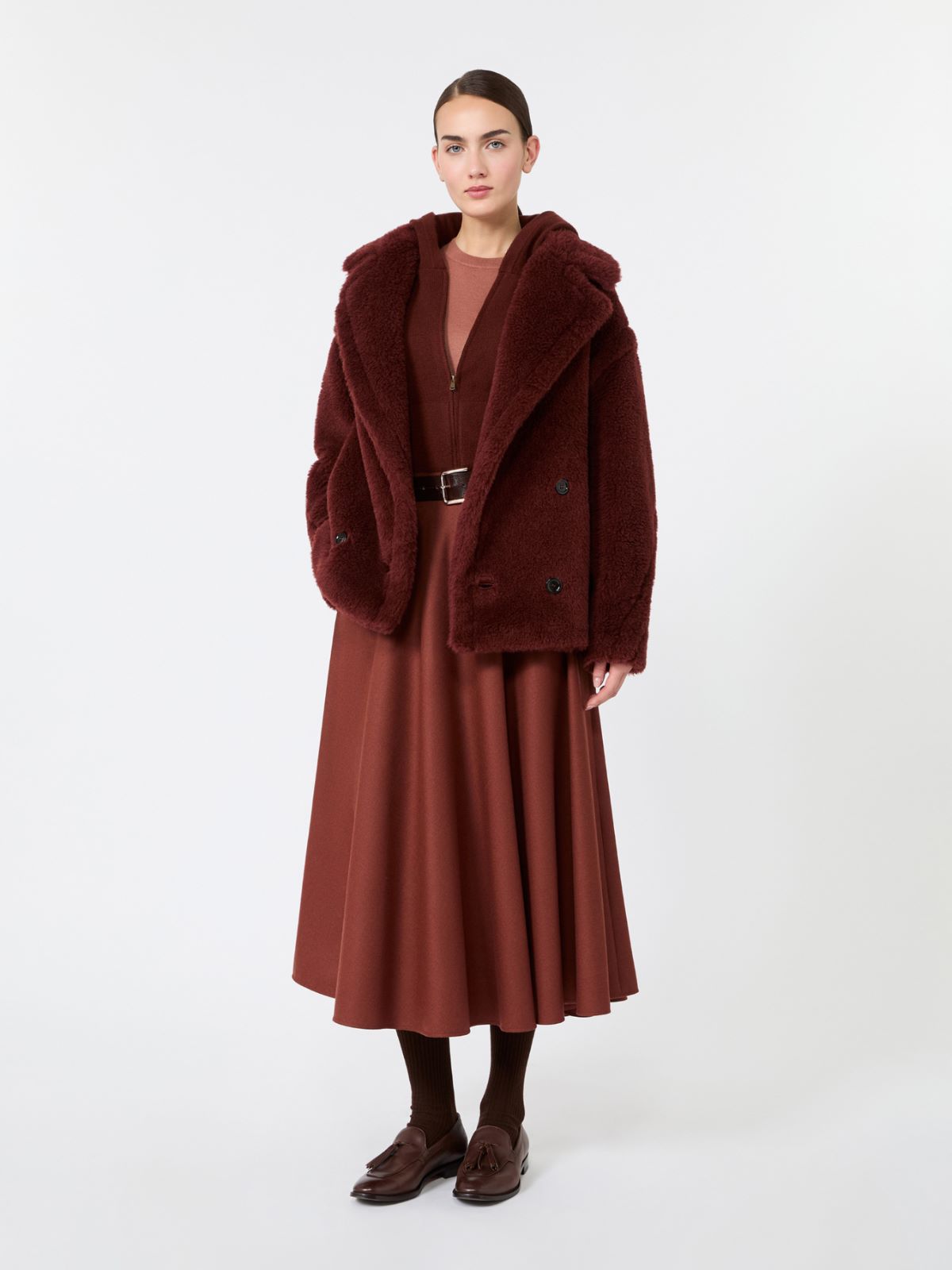 Flared cashmere foule skirt - BRICK RED - Max Mara