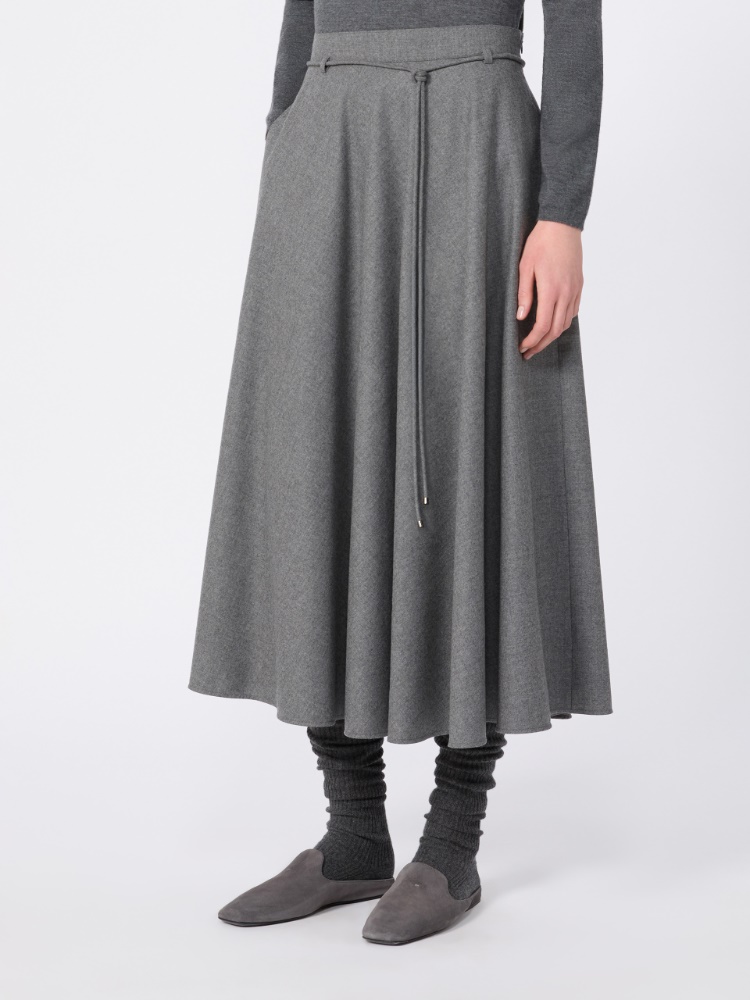 Flared cashmere foule skirt - MEDIUM GREY - Max Mara - 2
