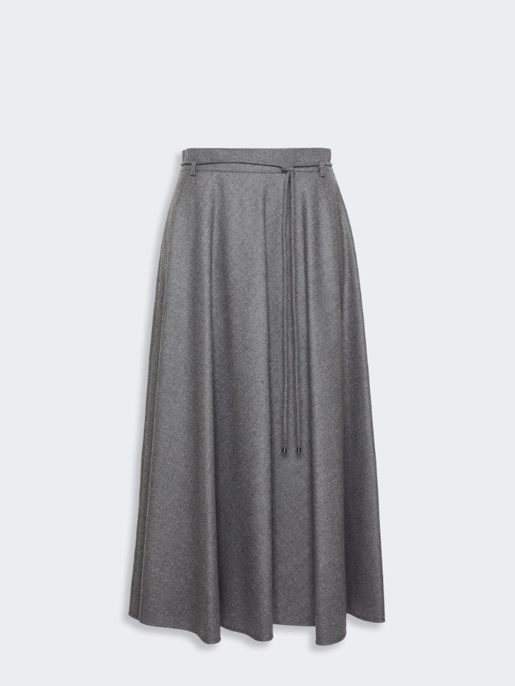 Flared cashmere foule skirt - MEDIUM GREY - Max Mara - 4