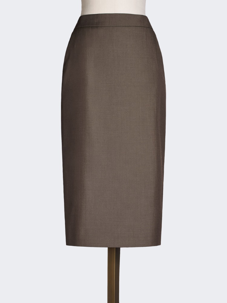 Wool gabardine pencil skirt - TOBACCO - Max Mara - 4