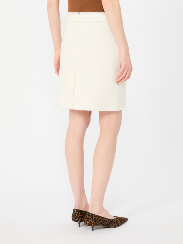Short wool jersey skirt - WHITE - Max Mara - 3