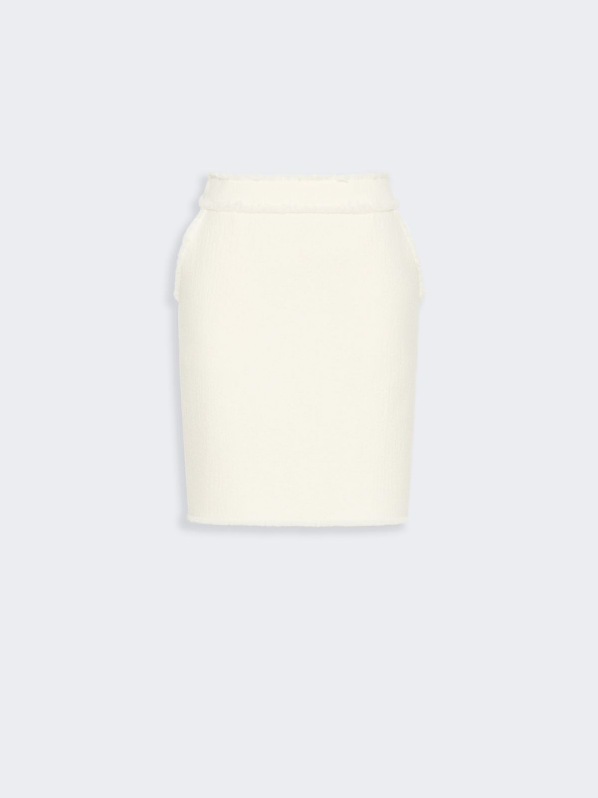 Short wool jersey skirt - WHITE - Max Mara - 5