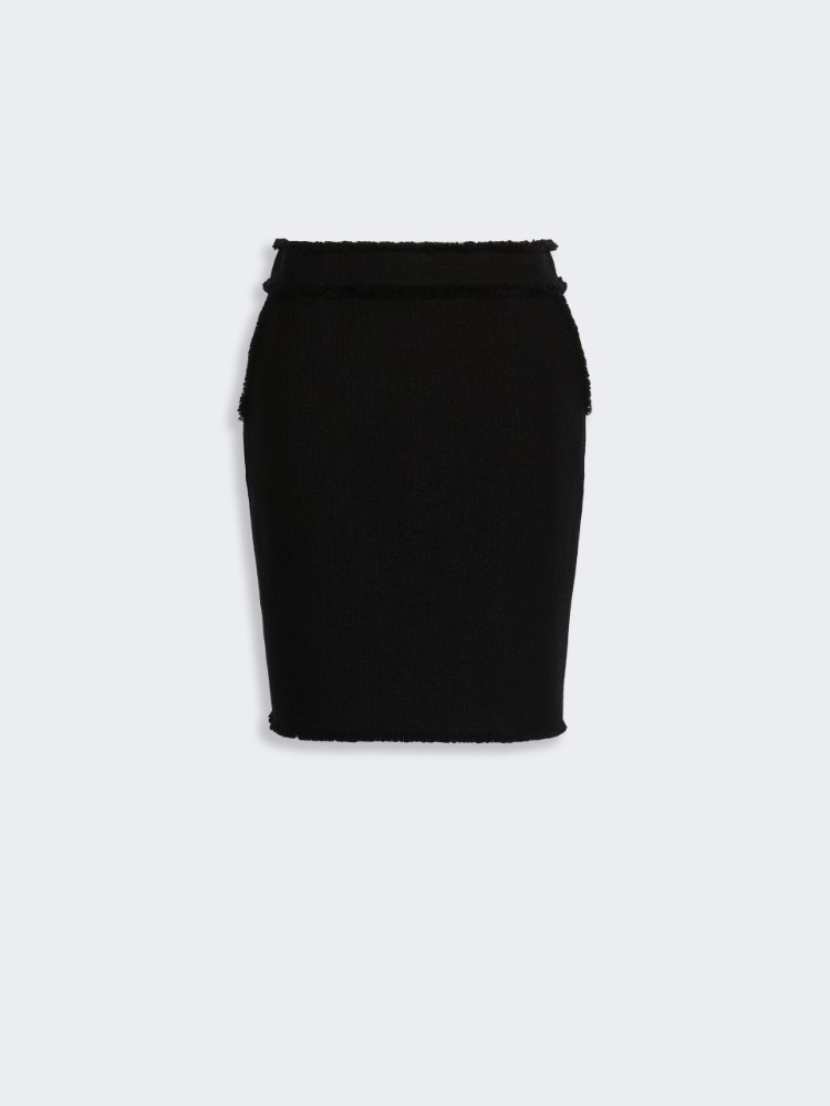 Short wool jersey skirt - BLACK - Max Mara - 5