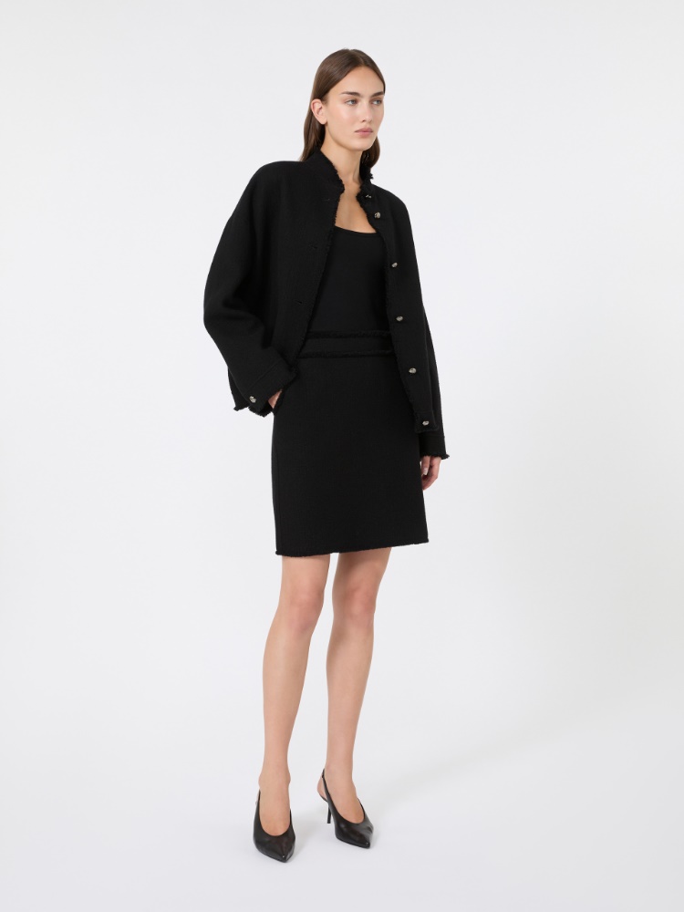 Short wool jersey skirt - BLACK - Max Mara