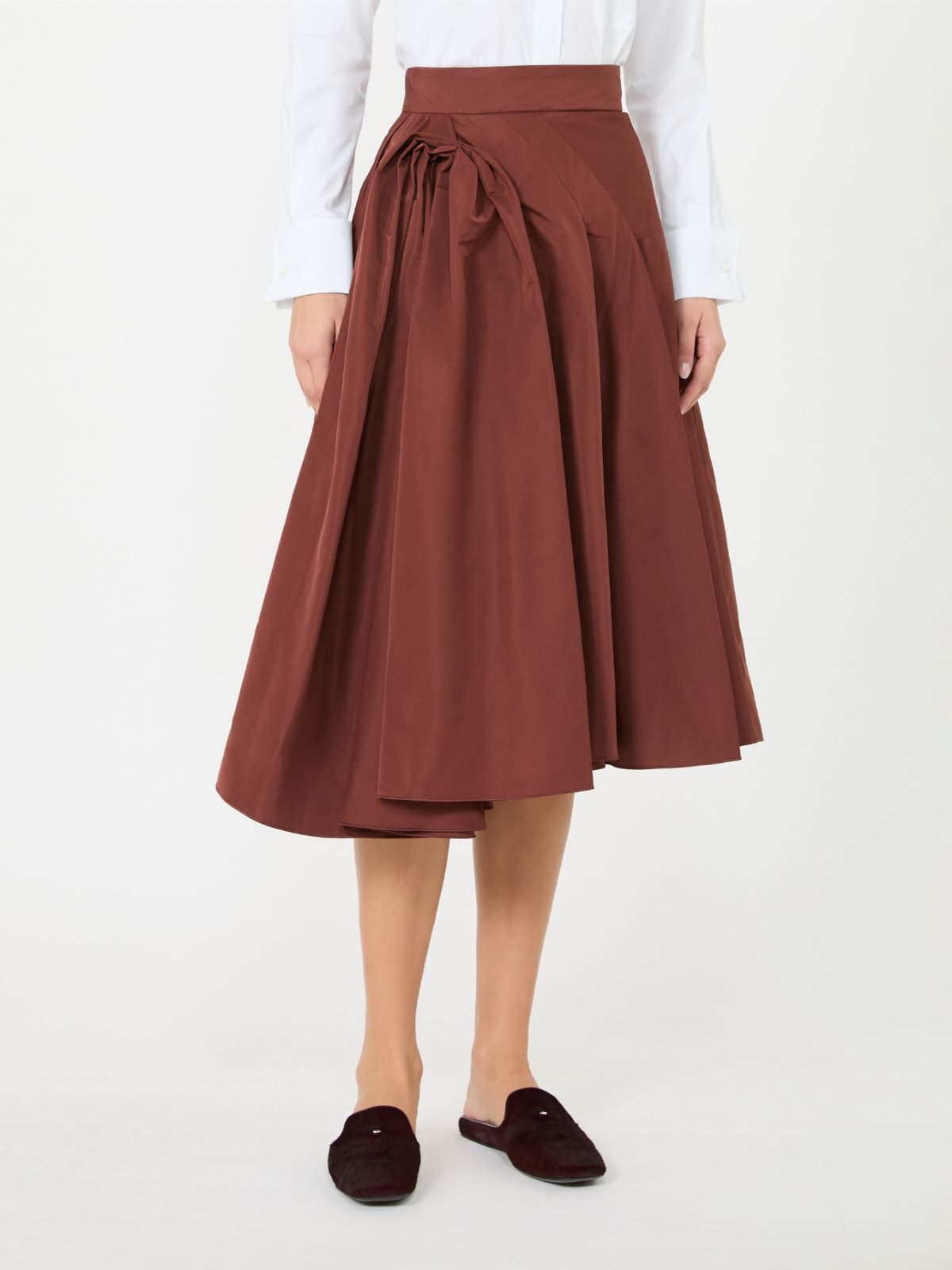 Silk-blend midi skirt - BRICK RED - Max Mara - 2
