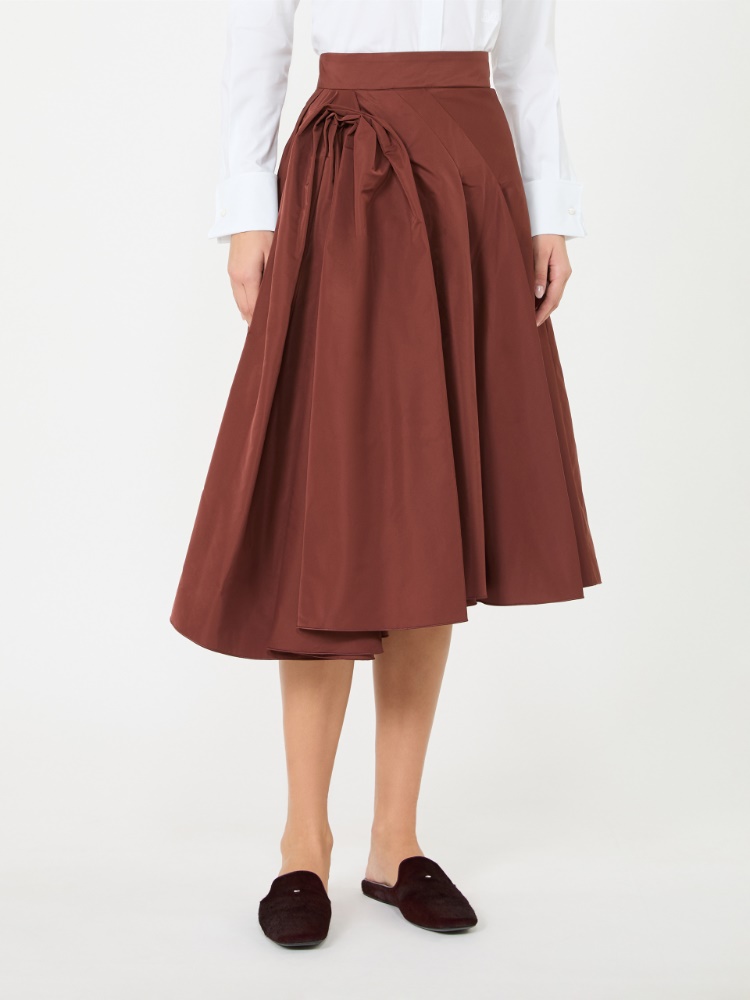 Silk-blend midi skirt - BRICK RED - Max Mara - 2