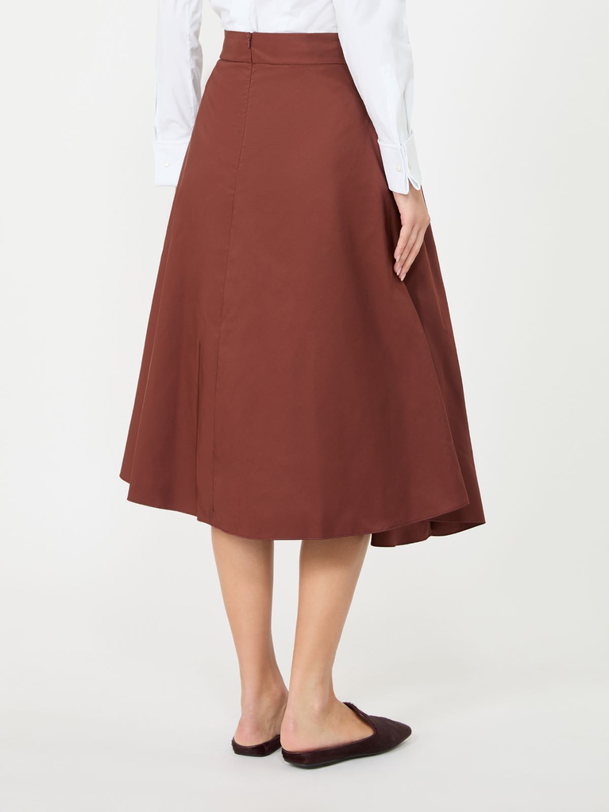 Silk-blend midi skirt - BRICK RED - Max Mara - 3