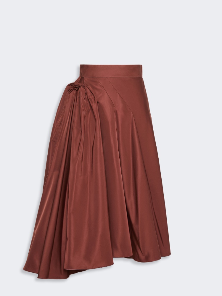 Silk-blend midi skirt - BRICK RED