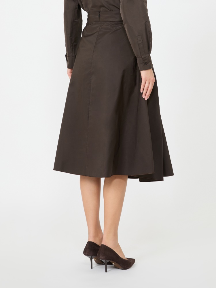 Silk-blend midi skirt - DARK BROWN - Max Mara - 3
