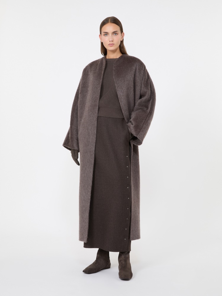 Long felted wool skirt - MUD