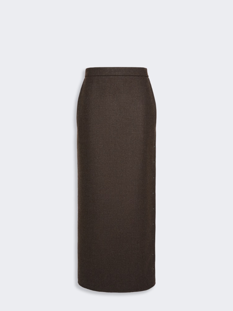 Long felted wool skirt - MUD