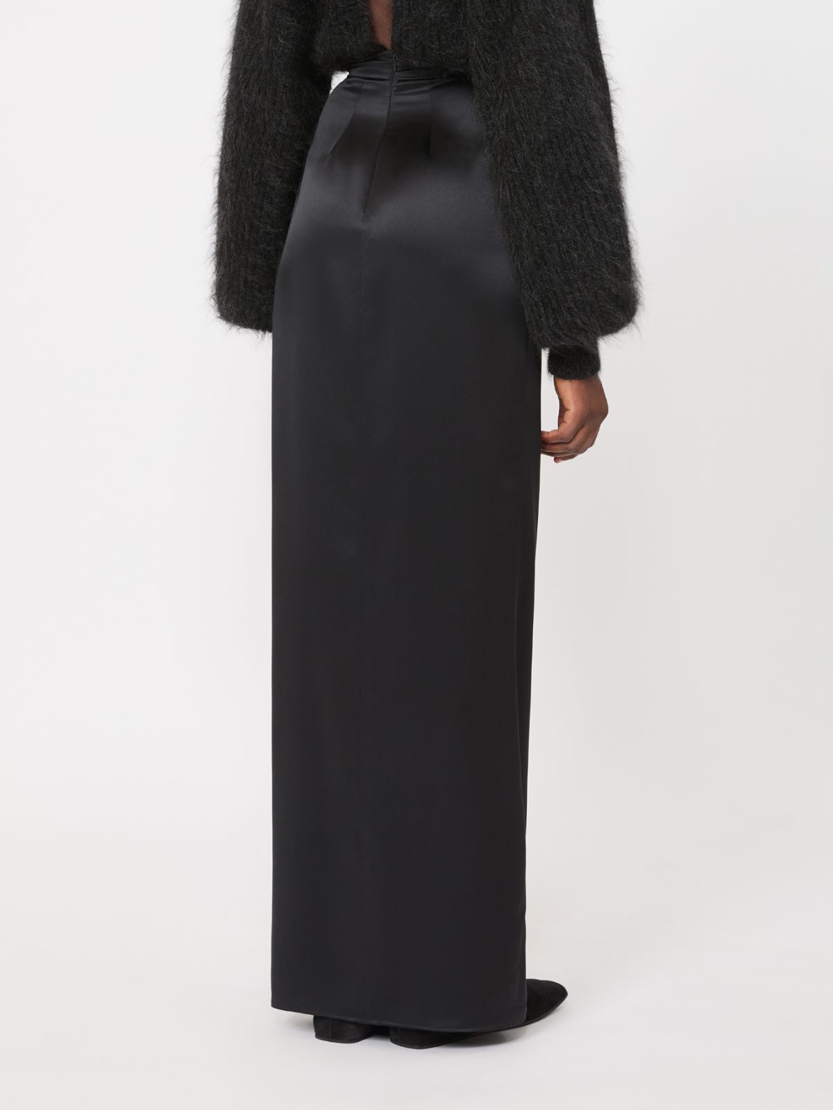 Long silk satin skirt - DARK GREY - Max Mara - 3