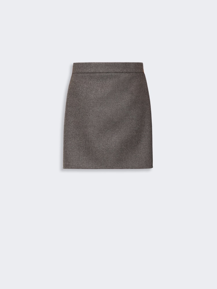 Short double wool skirt