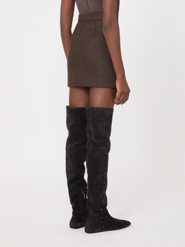 Short double wool skirt - MUD - Max Mara - 3
