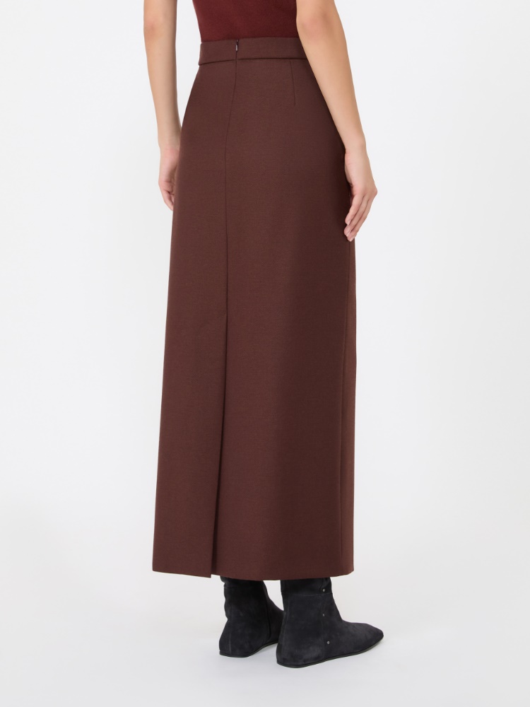 Long denim-effect wool skirt - RUST - Max Mara - 3