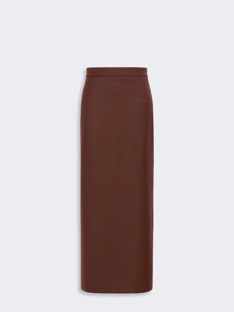 Long denim-effect wool skirt - RUST - Max Mara - 4