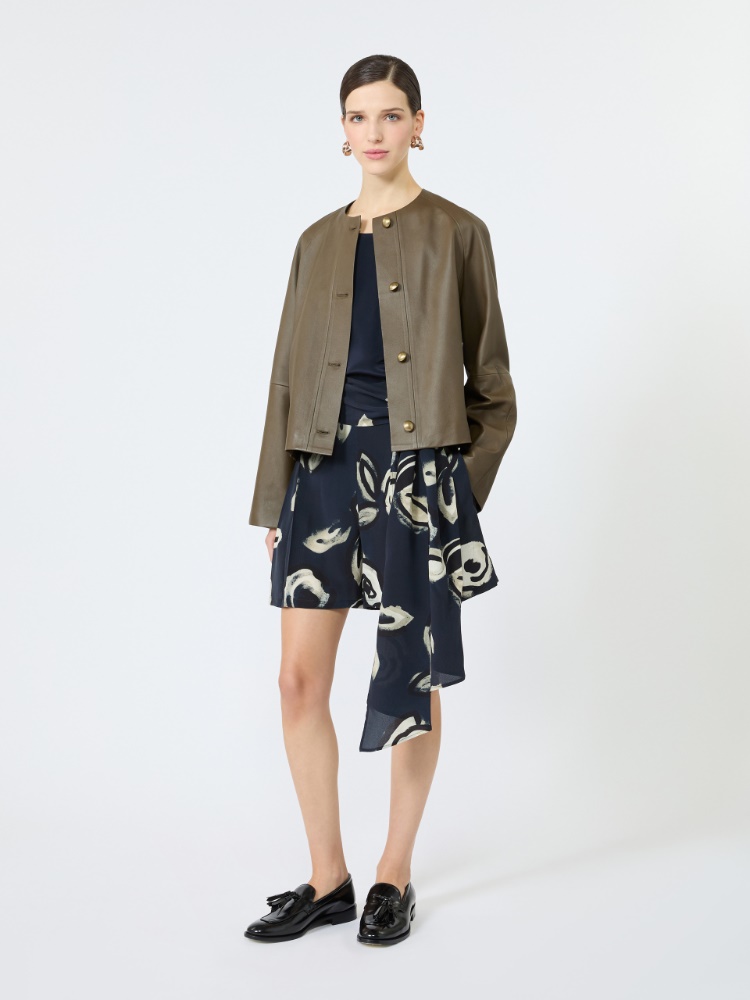 Printed silk crepe de chine blouse - ULTRAMARINE
