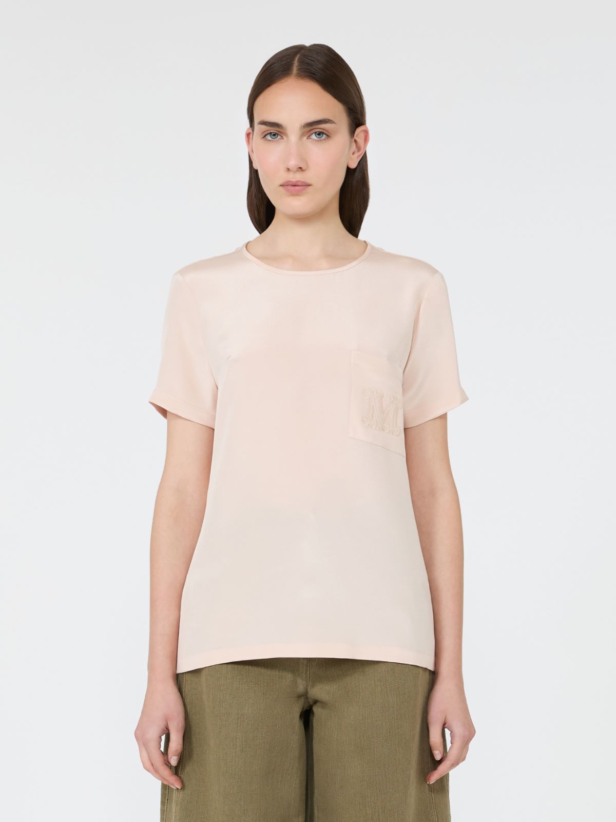 Printed silk crepe de chine blouse - PINK - Max Mara - 2