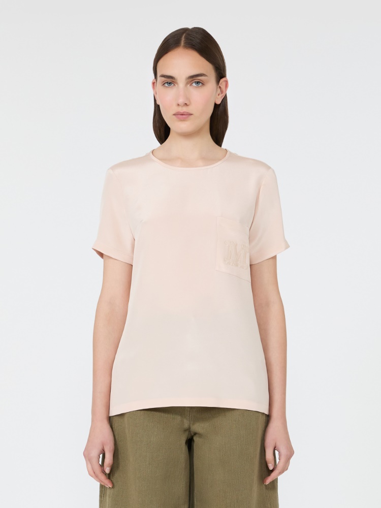 Printed silk crepe de chine blouse - PINK - Max Mara - 2