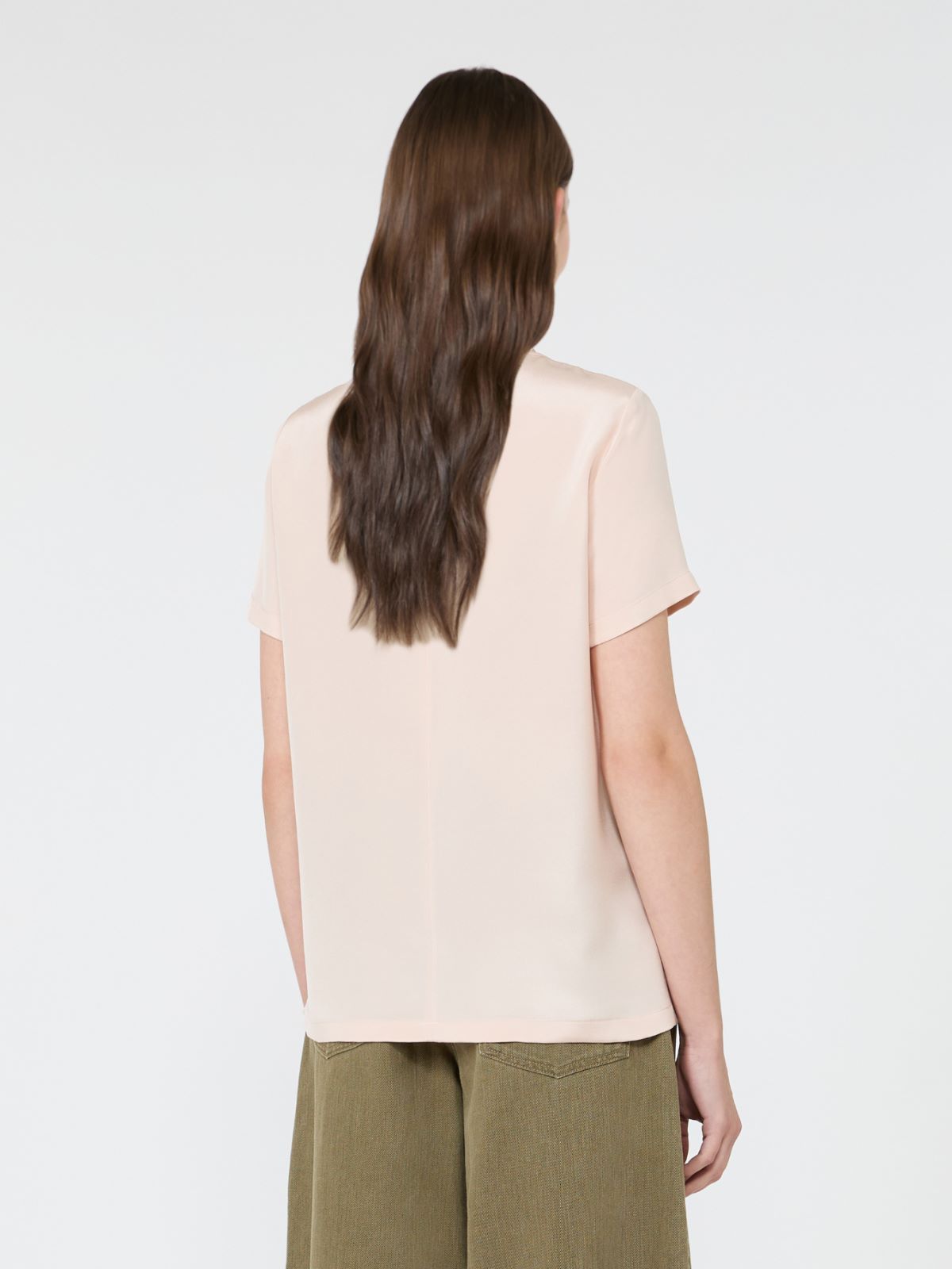 Printed silk crepe de chine blouse - PINK - Max Mara - 3