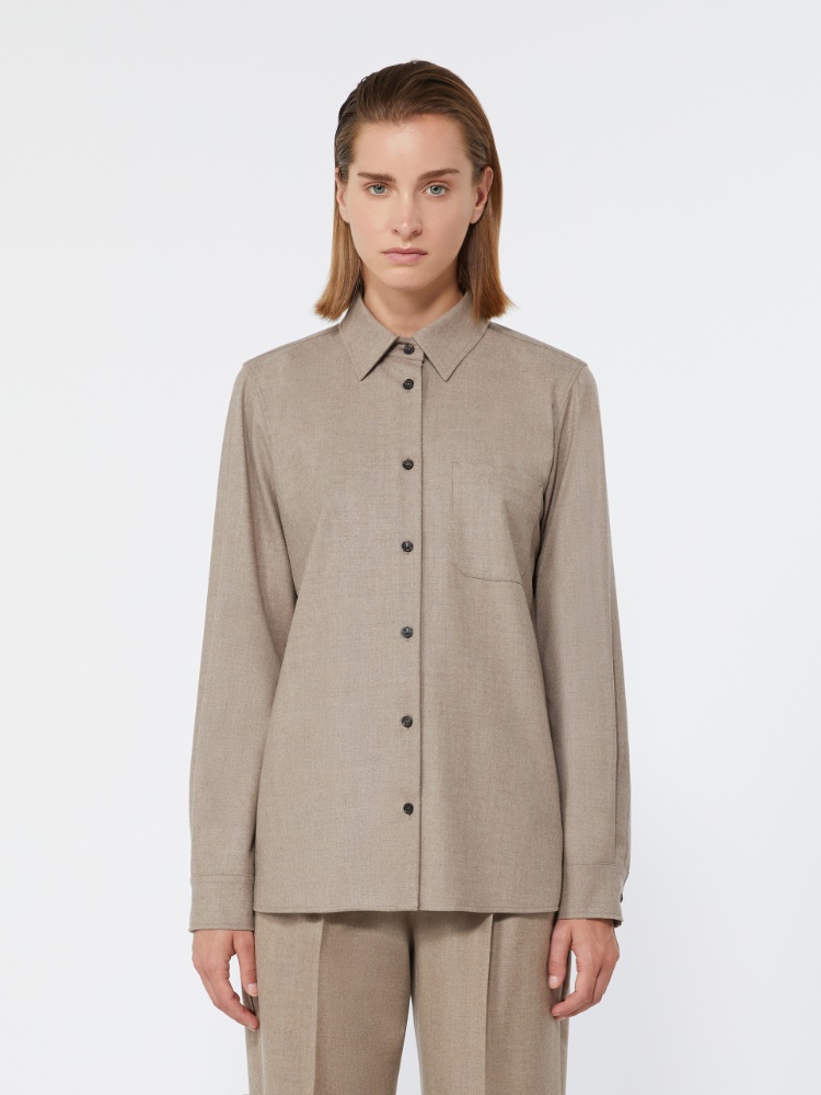 Cashmere foule shirt - SAND - Max Mara - 2