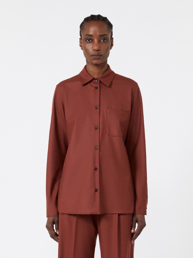Cashmere foule shirt - BRICK RED - Max Mara - 2