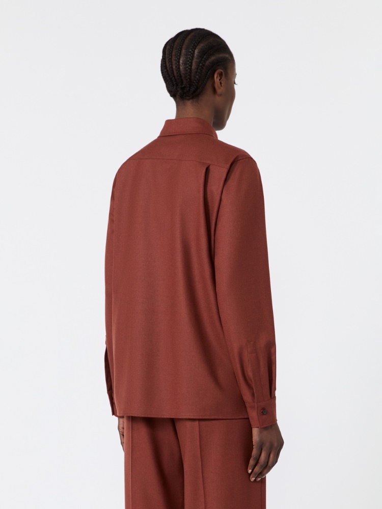 Cashmere foule shirt - BRICK RED - Max Mara - 3
