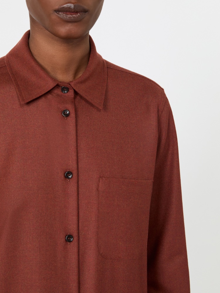 Cashmere foule shirt - BRICK RED - Max Mara - 4