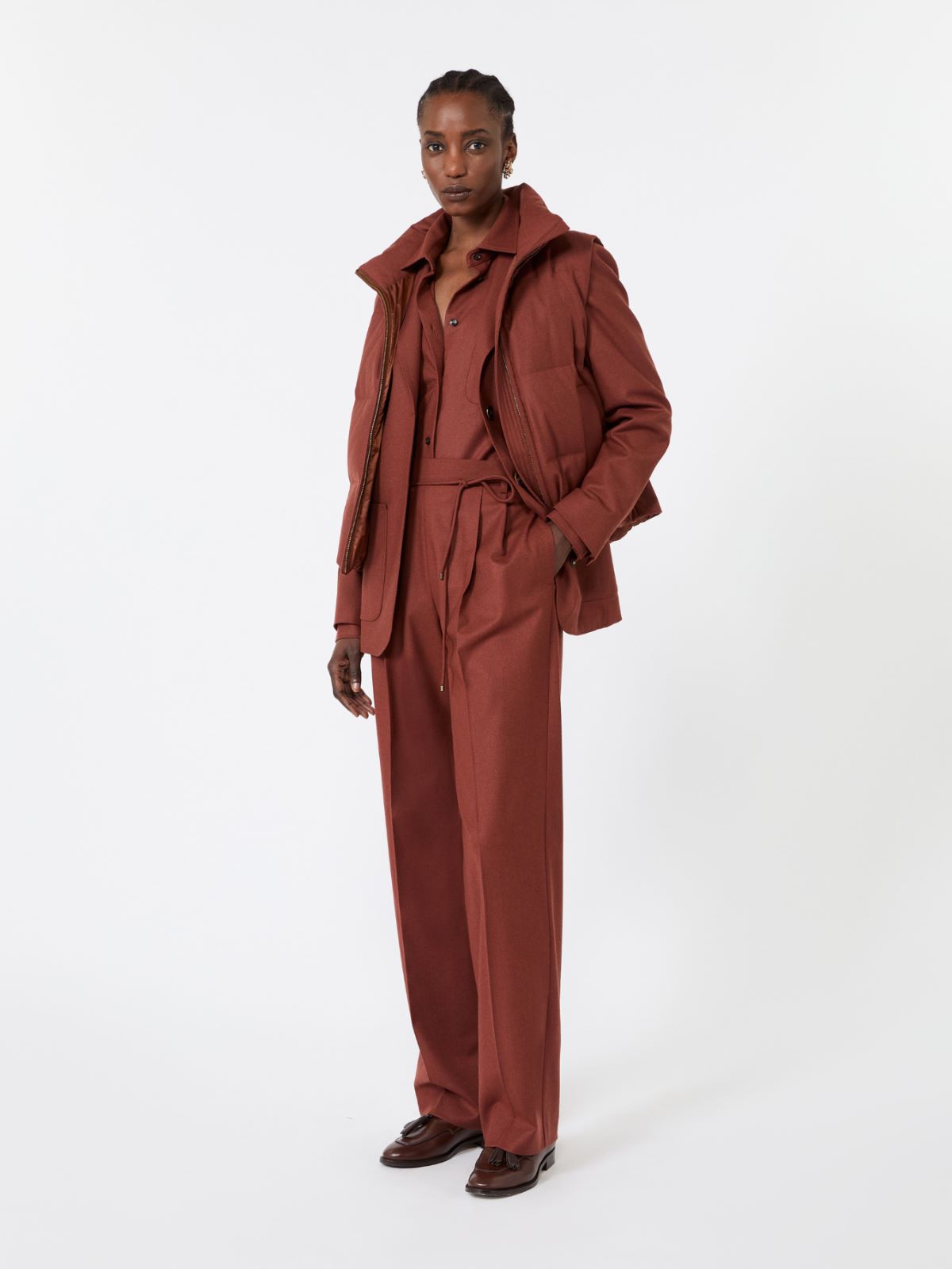 Cashmere foule shirt - BRICK RED - Max Mara