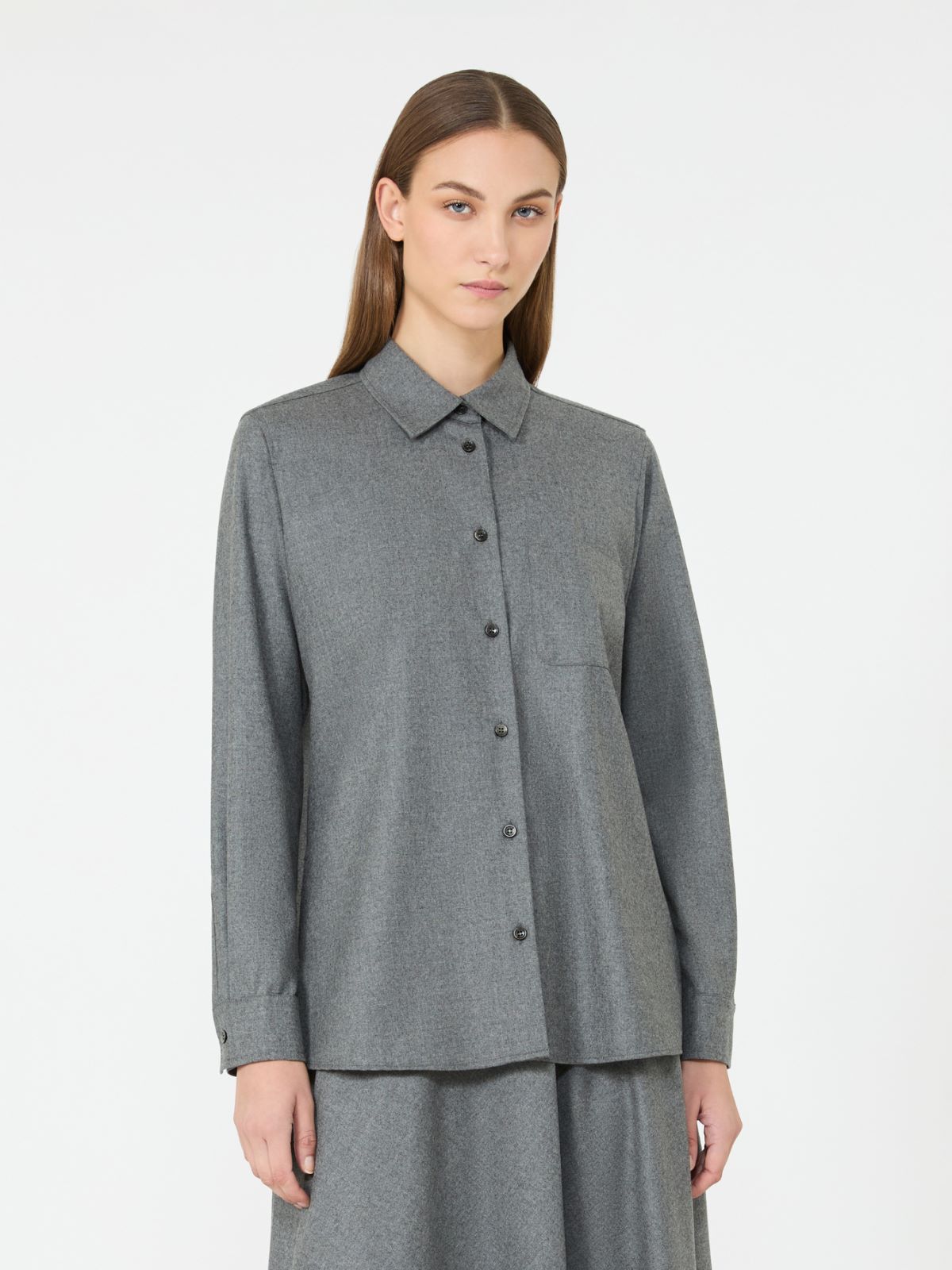 Cashmere foule shirt - MEDIUM GREY - Max Mara - 2