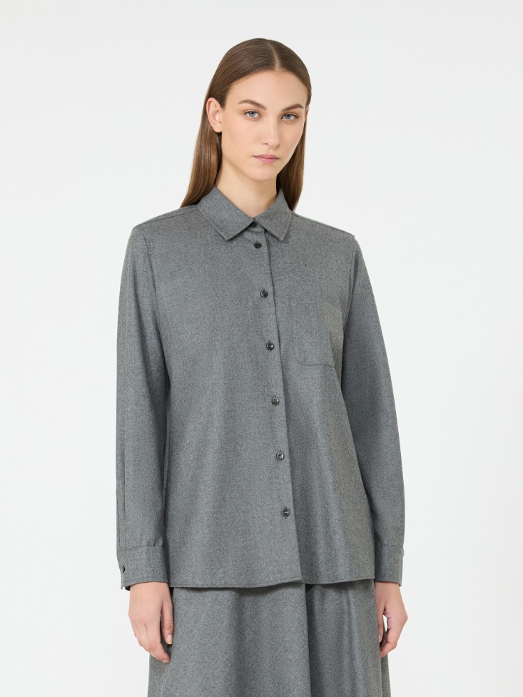 Cashmere foule shirt - MEDIUM GREY - Max Mara - 2
