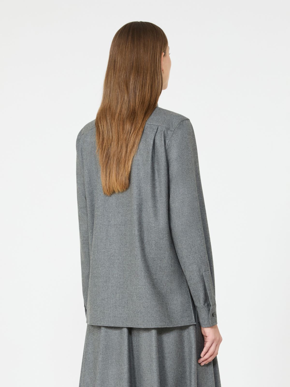 Cashmere foule shirt - MEDIUM GREY - Max Mara - 3