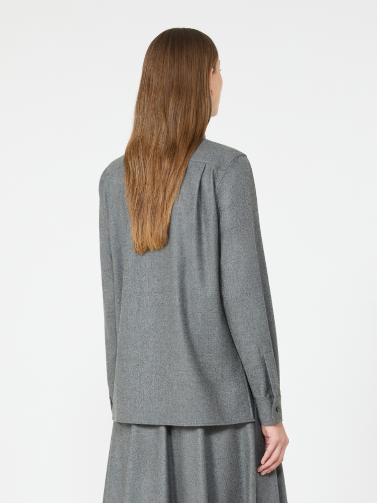 Cashmere foule shirt - MEDIUM GREY - Max Mara - 3