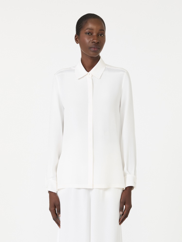 Silk crepe de chine shirt - WHITE - 2