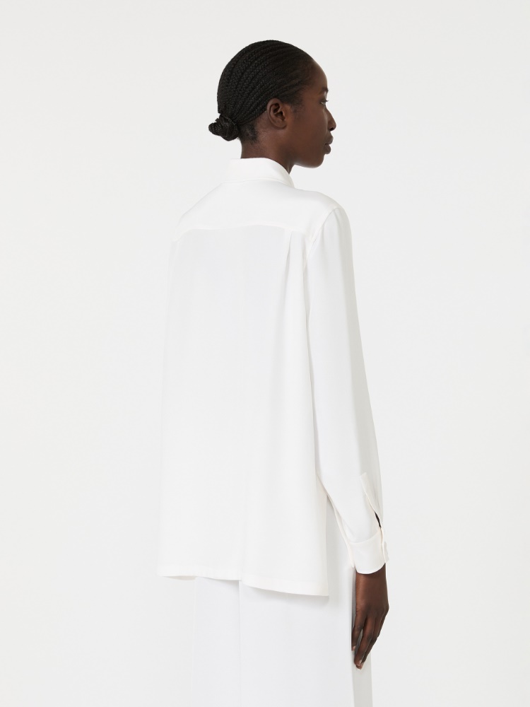 Silk crepe de chine shirt - WHITE - 3