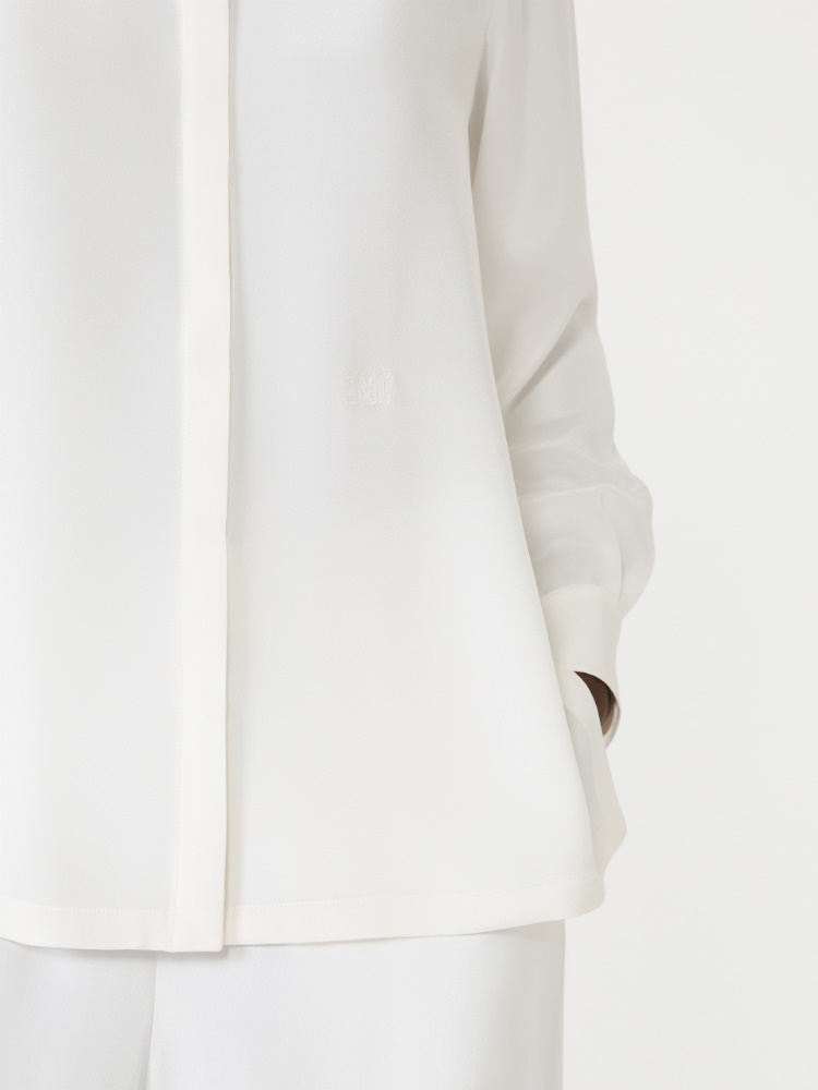 Silk crepe de chine shirt - WHITE - 4