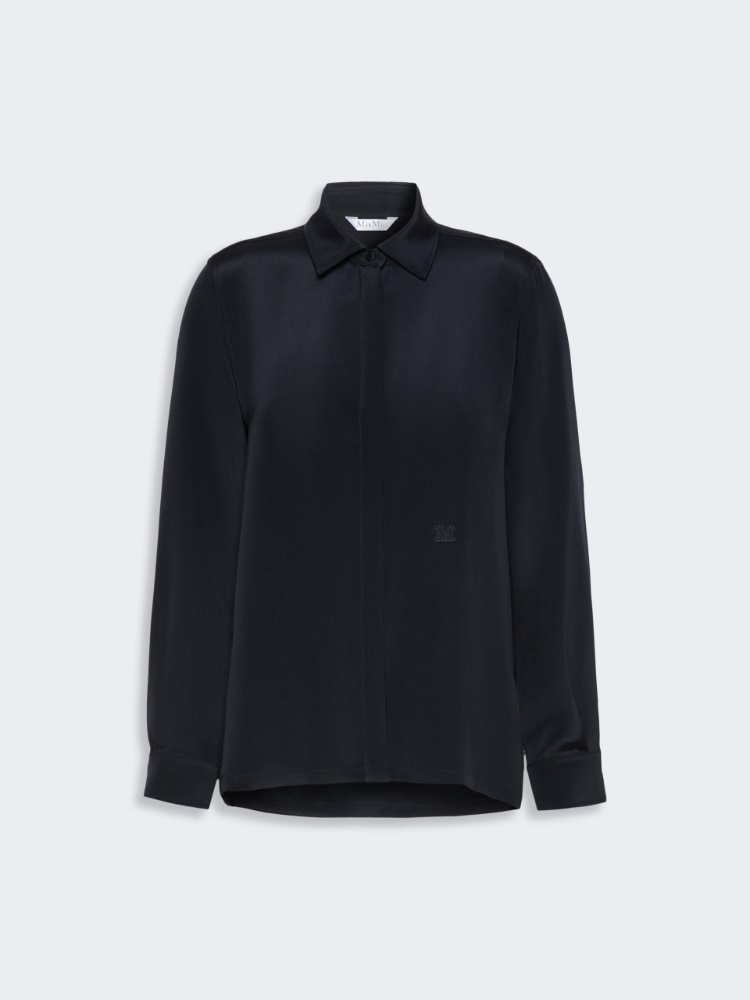 Silk crepe de chine shirt - ULTRAMARINE