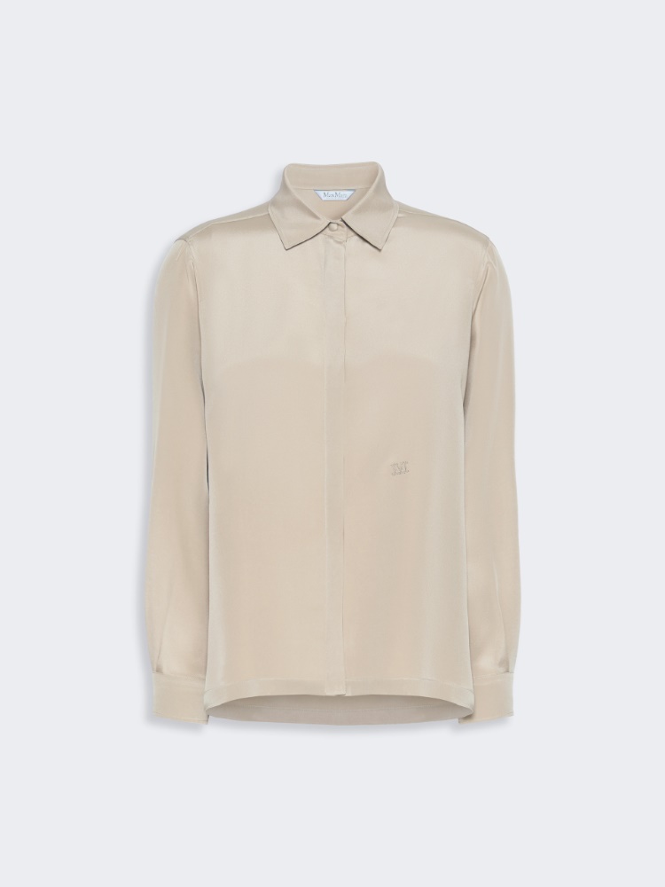 Silk crepe de chine shirt - STONE
