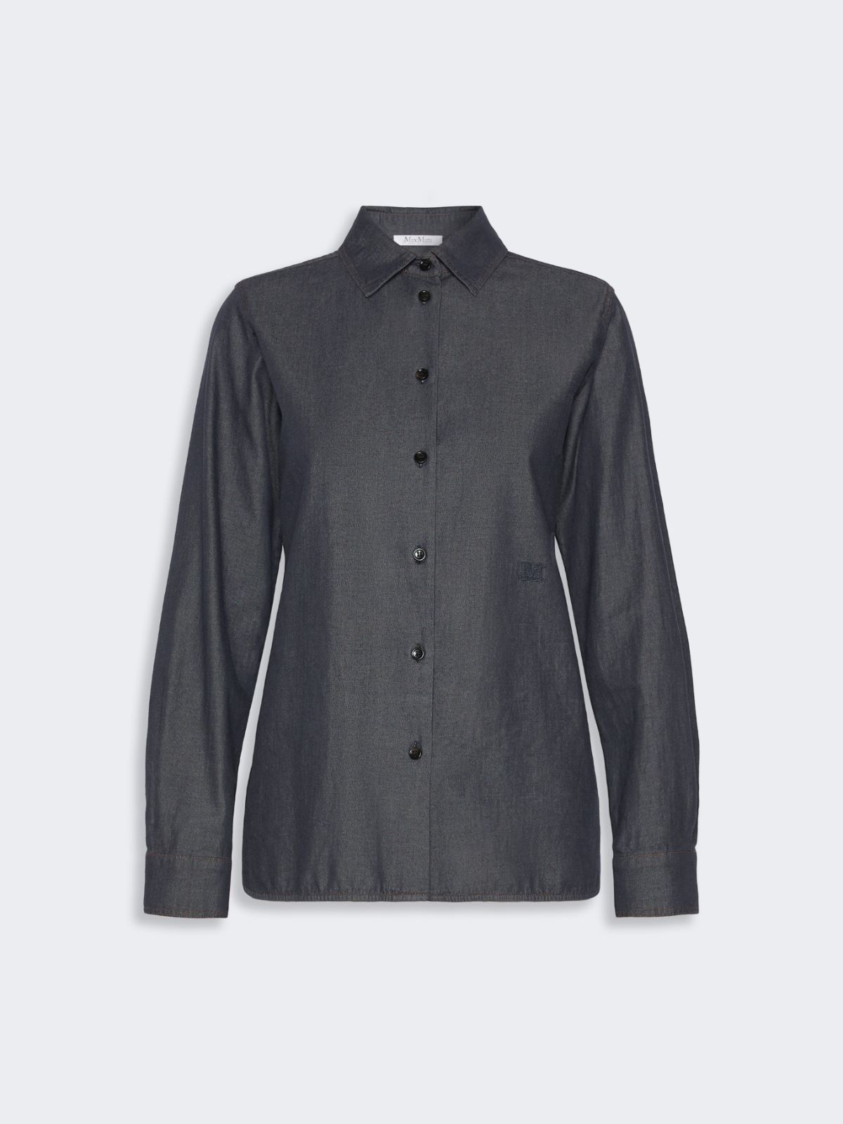 Denim-look cotton shirt - BLEU MARINE - Max Mara - 5