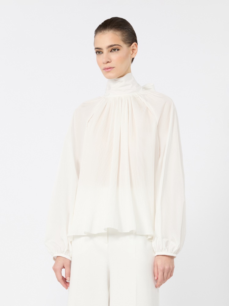 Silk taffeta blouse - WHITE - 2