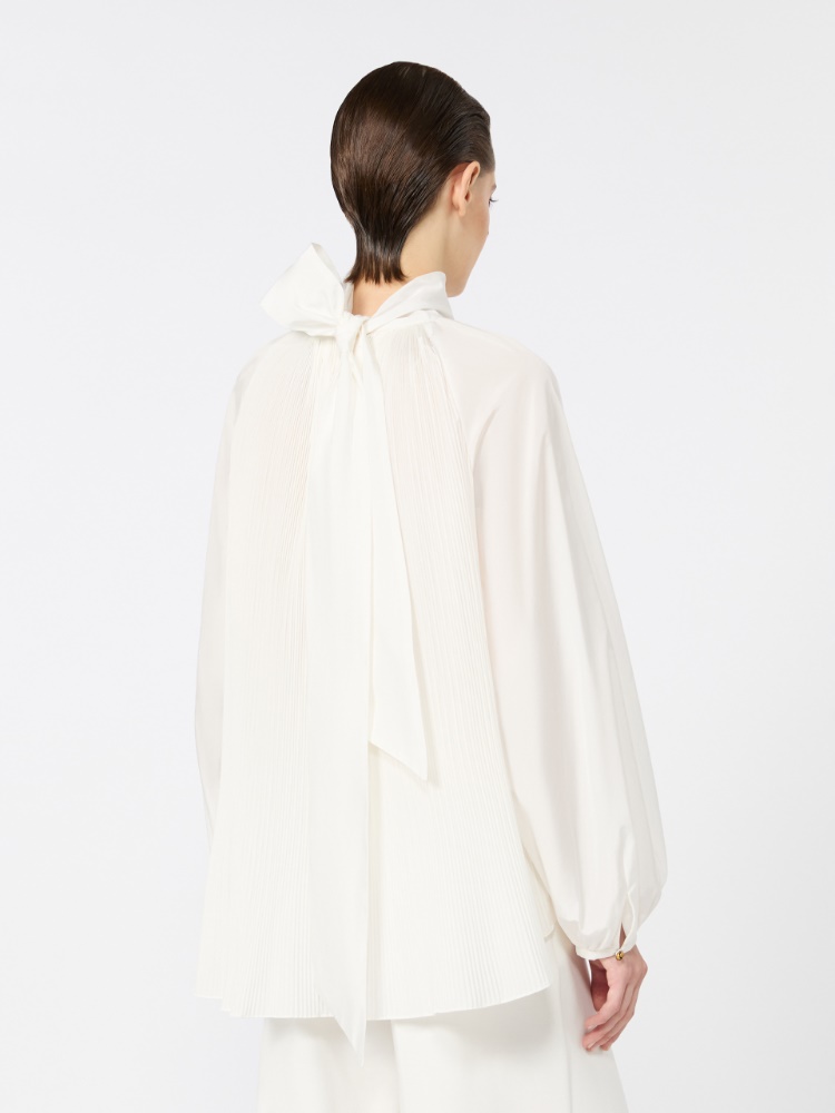 Silk taffeta blouse - WHITE - 3