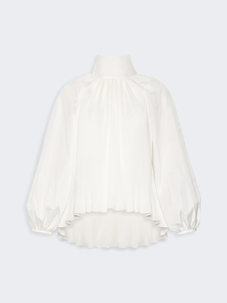 Silk taffeta blouse - WHITE - 5